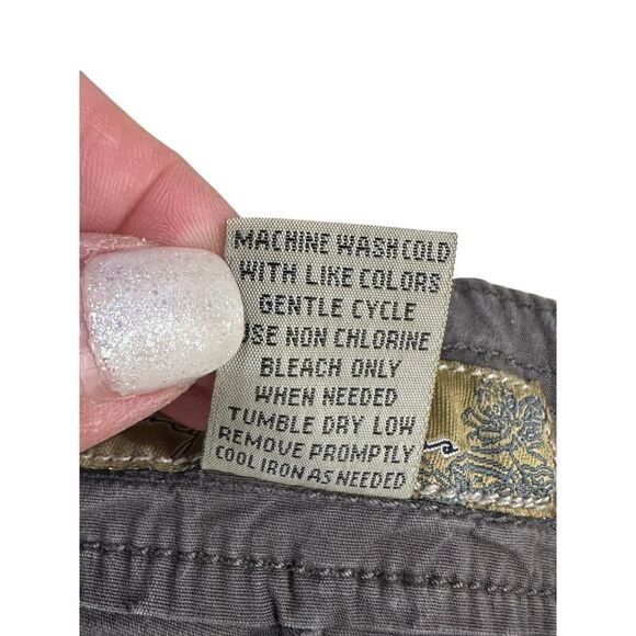 Upcycled Embroidered Patchwork Cargo Shorts BOHO Art Deco Gaudy Chic Women SZ 11 - Picture 11 of 15